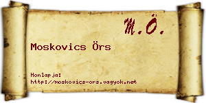 Moskovics Örs névjegykártya